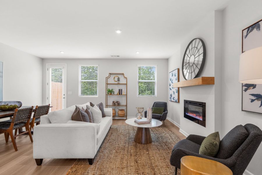 Representative furnished interior of a home built from the The Durant A by Davidson Homes LLC in Townes at North Main, Lillington (Image 5).