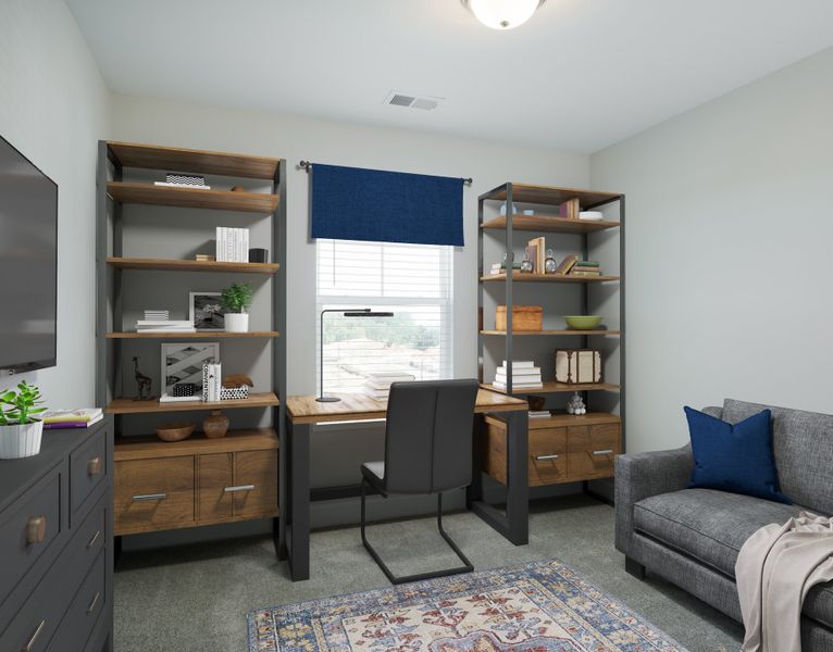 Representative furnished interior of a home built from the The Kennedy by Cothran Homes in Holly Ridge, Greenville (Image 8).
