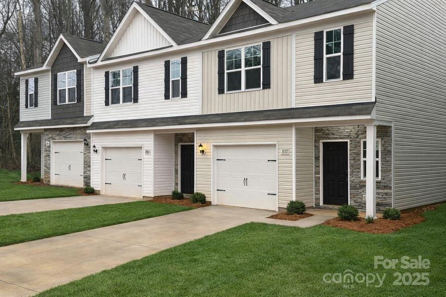 Front exterior of a new home in , Charlotte, NC, highlighting curb appeal (Image 1). Front exterior of a new home in , Charlotte, NC, highlighting curb appeal (Image 1).