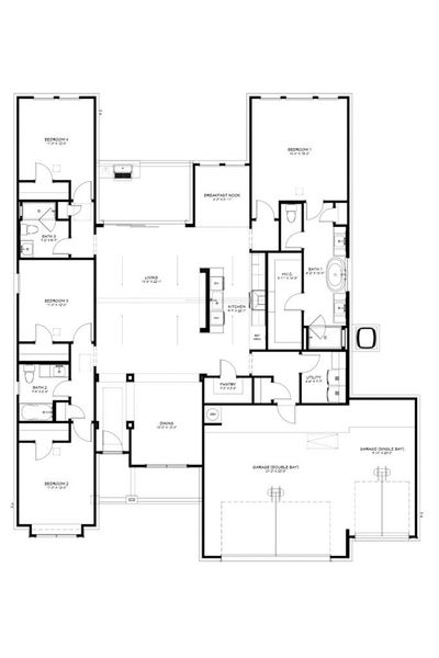 2D floor plan layout of this home in Bella Charca, Nolanville, TX (Image 3).