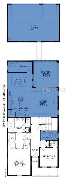 2D floor plan layout of this home in Laureate Park, Orlando, FL (Image 3). 2D floor plan layout of this home in Laureate Park, Orlando, FL (Image 3).