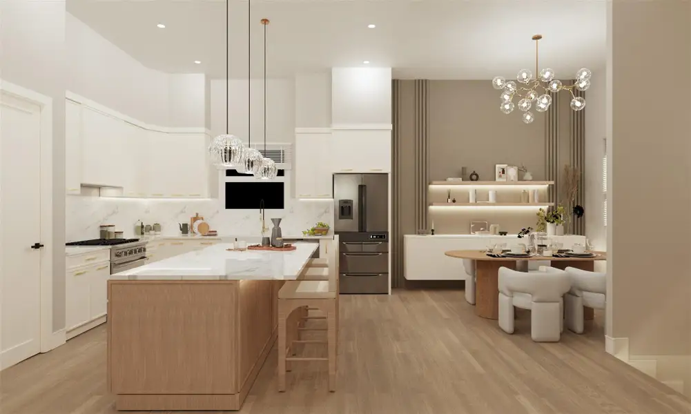 Rendering of the kitchen and dining room