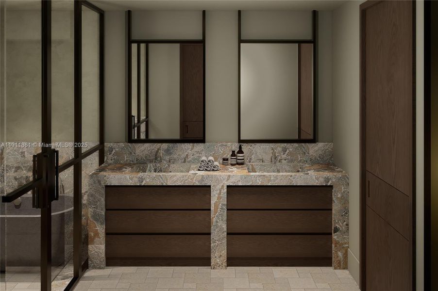 Furnished interior view inside a new home in , Miami Beach (Image 12).