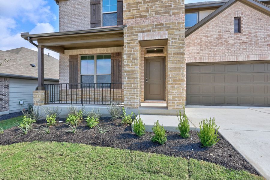 Exterior details and patio area of a home in Prairie Winds, Hutto (Image 3).
