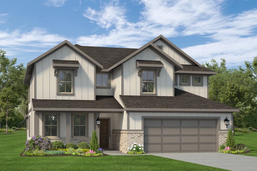 Representative exterior photo of a completed home built from the Juniper by Autograph Homes in Aldeana - Paintbrush Collection, Bonney, TX (Image 2).