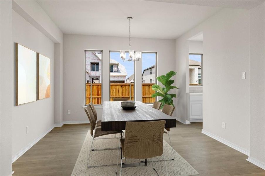 Virtually staged Dining area