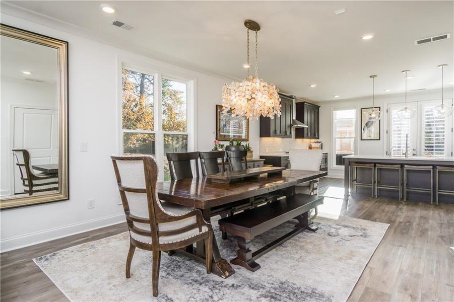 Furnished interior view inside a new home in Evanshire Single Family, Duluth (Image 12).
