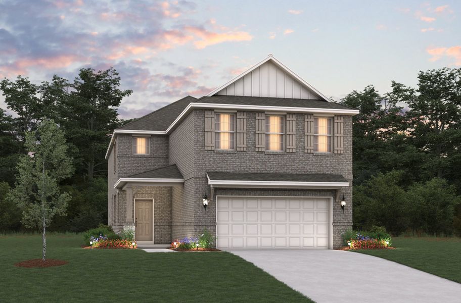 Representative exterior photo of a completed home built from the Bluebell by Beazer Homes in Churchill: Fields 40', Anna, TX (Image 9). Representative exterior photo of a completed home built from the Bluebell by Beazer Homes in Churchill: Fields 40', Anna, TX (Image 9).