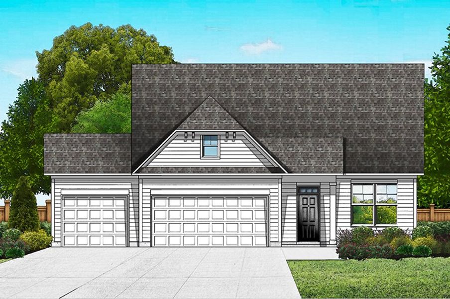 Elevation A - 3 Car Garage