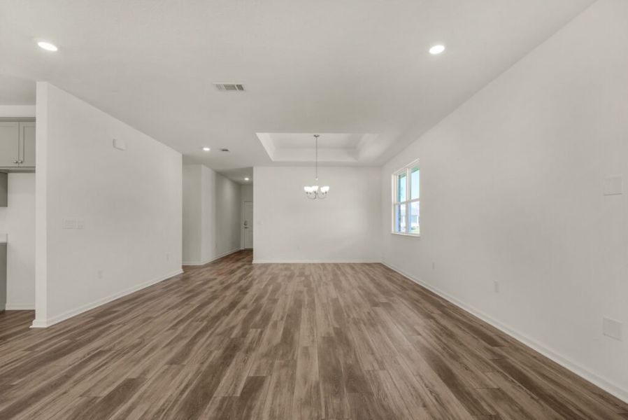 Representative unfurnished interior of a home built from the Dora by Holiday Builders in Yellow River Ranch, Milton (Image 5). Representative unfurnished interior of a home built from the Dora by Holiday Builders in Yellow River Ranch, Milton (Image 5).