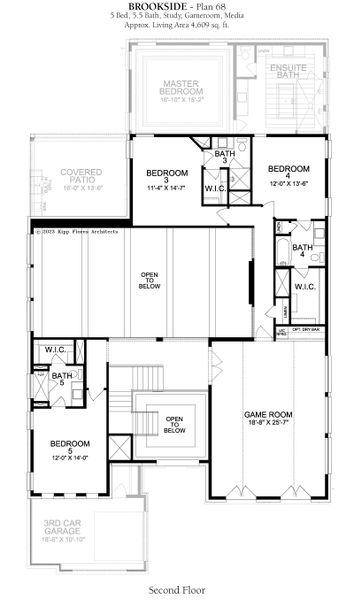 2D floor plan layout for the Brookside by Landon Homes in Fields - Brookside North, Frisco, TX (Image 4).