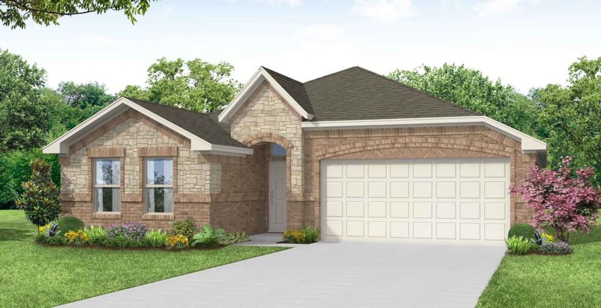 Representative exterior photo of a completed home built from the Boston by Impression Homes in Terra Vella, Haslet, TX (Image 15).