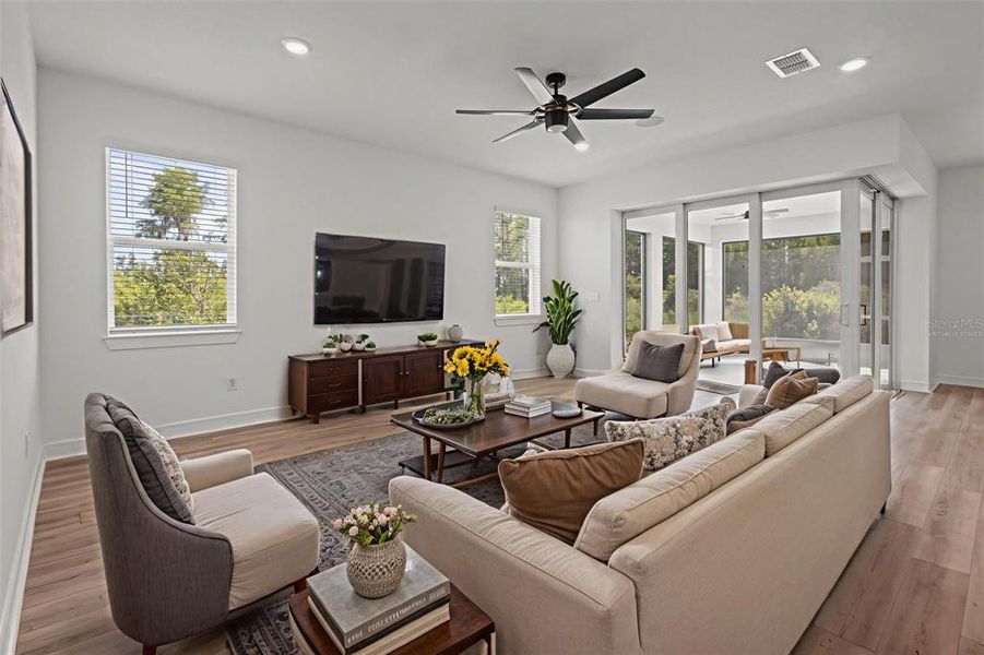 Virtually staged living room