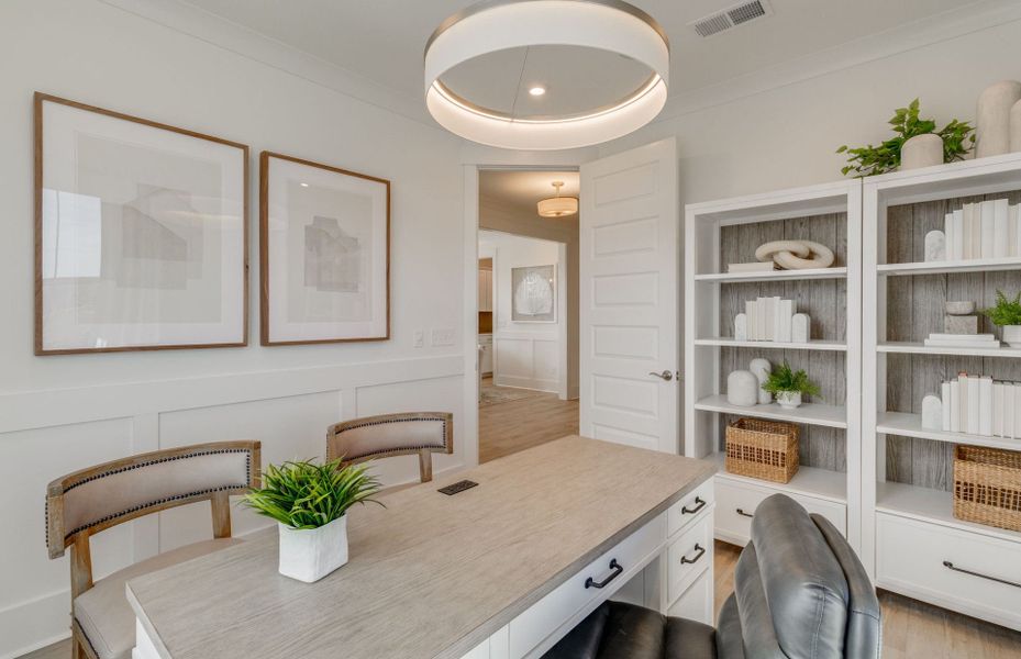 Spacious private library great for working from home.