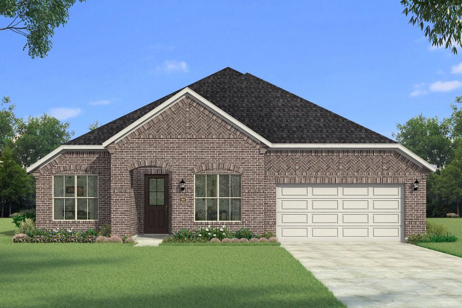Representative exterior photo of a completed home built from the Milan by Mattamy Homes in Sutton Fields, Celina, TX (Image 2).