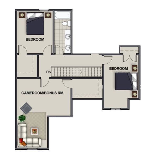 2D floor plan layout for the Winterbrook B by Riverstone Construction, LLC in River Gorge Ranch, River Gorge Ranch, TN (Image 3).