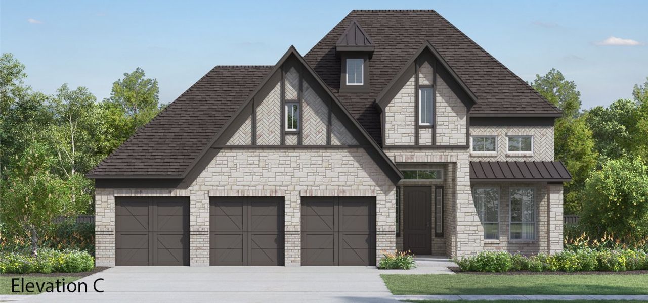 Front exterior of a new home in Heath Golf and Yacht Club, Heath, TX, highlighting curb appeal (Image 21). Front exterior of a new home in Heath Golf and Yacht Club, Heath, TX, highlighting curb appeal (Image 21).