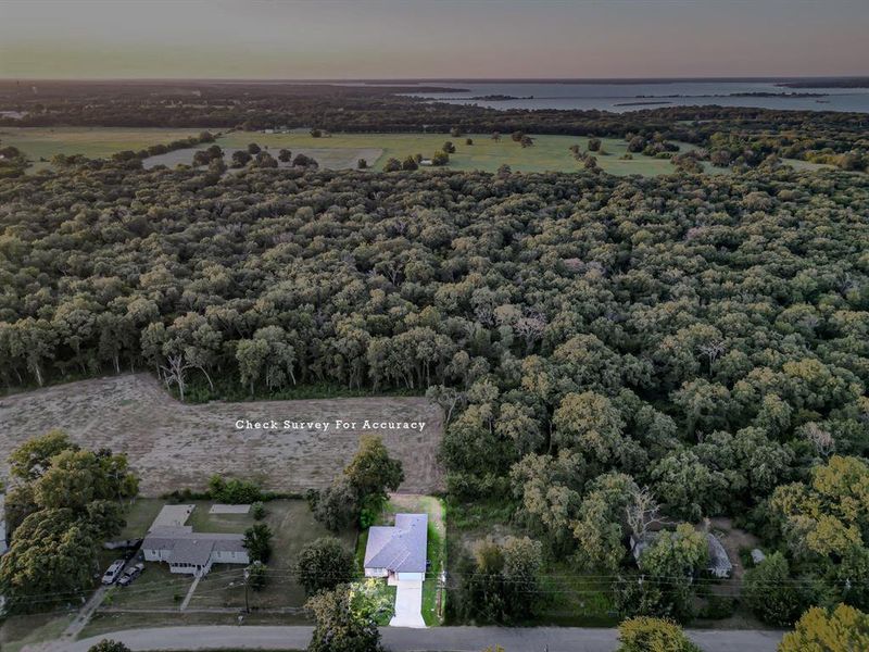 Bird's eye view of a nearby body of water Bird's eye view of a nearby body of water