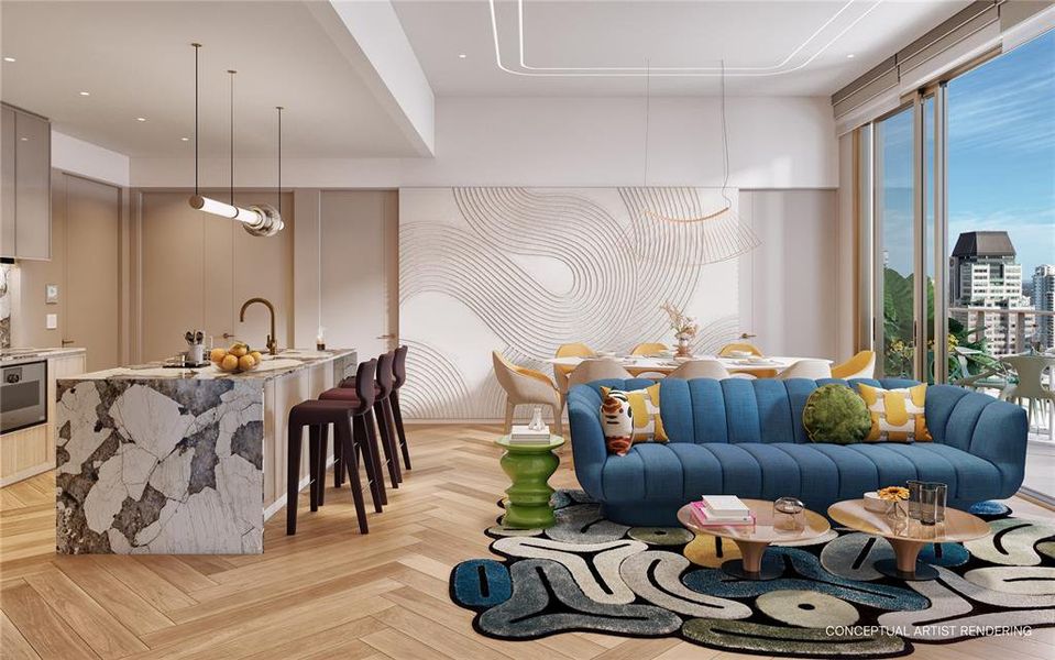 Furnished interior view inside a new home in , St. Petersburg (Image 4).