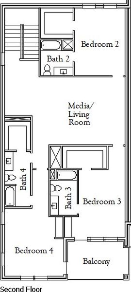 2D floor plan layout for the The Grand Slam by Coventry Homes in Townhomes at Ballpark, Arlington, TX (Image 2). 2D floor plan layout for the The Grand Slam by Coventry Homes in Townhomes at Ballpark, Arlington, TX (Image 2).