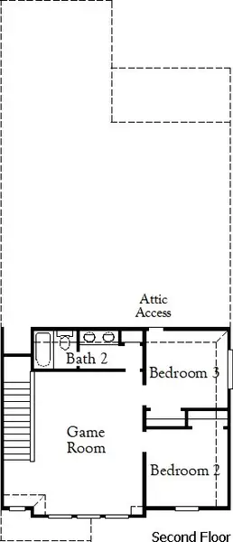 2D floor plan layout for the Daisy - Paired Cottages by Dream Finders Homes in Castlewood, Taylor, TX (Image 3).