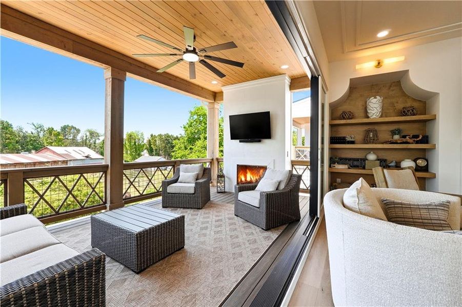 Exterior details and patio area of a home in Echo at Crabapple, Milton (Image 28).