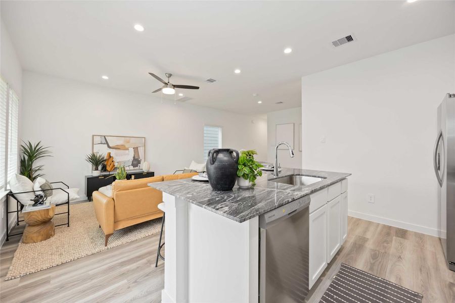 Furnished interior view inside a new home in Grand West, Houston (Image 14).