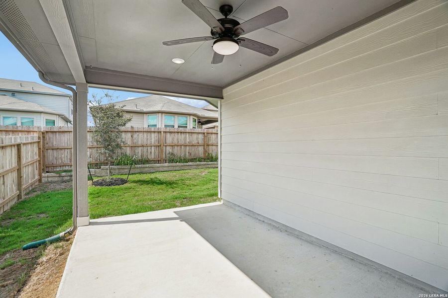 Exterior details and patio area of a home in Legendary Trails - Premier Series, Cibolo (Image 4).