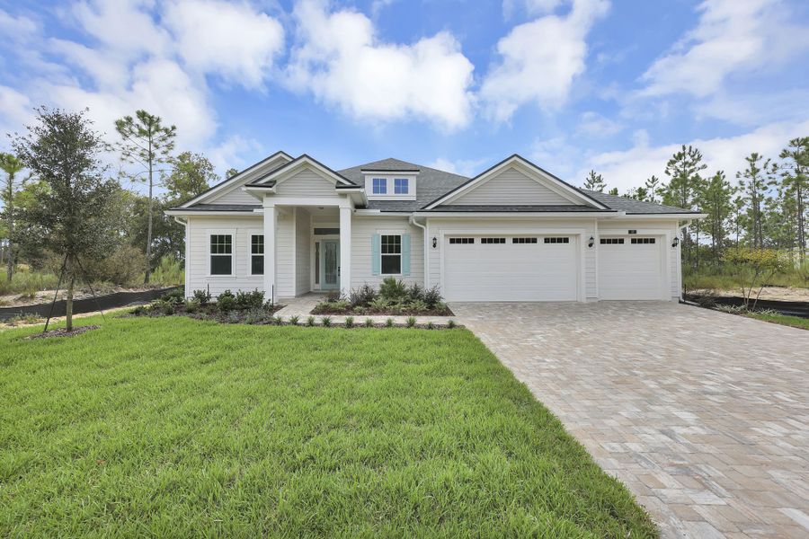 Representative exterior photo of a completed home built from the Avondale II by Riverside Homes in Hidden Creek at SilverLeaf, St. Augustine, FL (Image 34). Representative exterior photo of a completed home built from the Avondale II by Riverside Homes in Hidden Creek at SilverLeaf, St. Augustine, FL (Image 34).