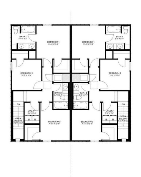 2D floor plan layout of this home in The Preserve At Thousand Oaks Duplexes, Killeen, TX (Image 4). 2D floor plan layout of this home in The Preserve At Thousand Oaks Duplexes, Killeen, TX (Image 4).