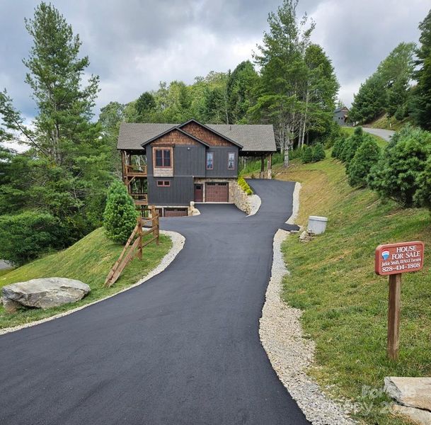 Newly paved driveway