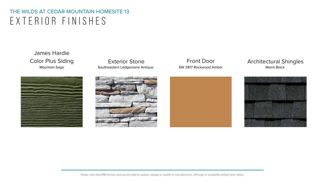 Sample of building materials used in homes in The Wilds at Cedar Mountain, Asheville (Image 32). Sample of building materials used in homes in The Wilds at Cedar Mountain, Asheville (Image 32).