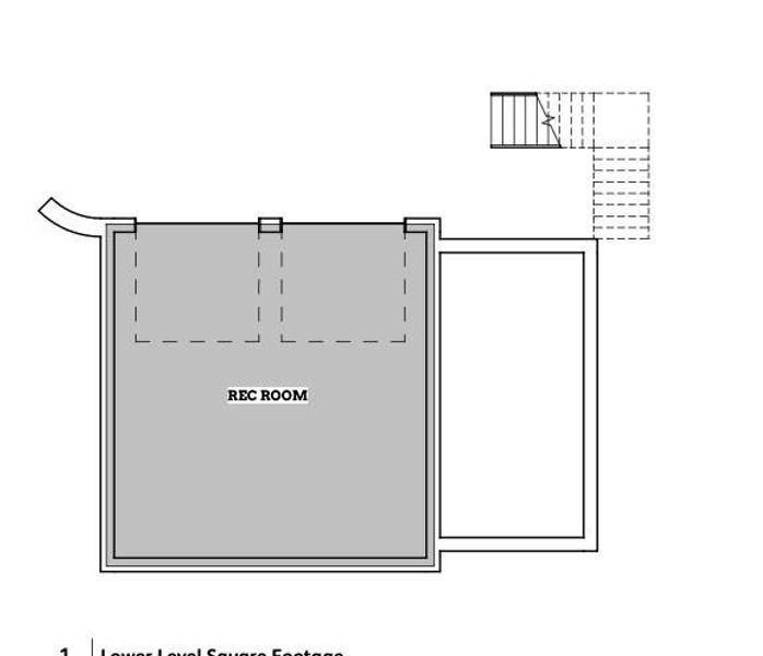 Recreation Room- Lower Level of Garage