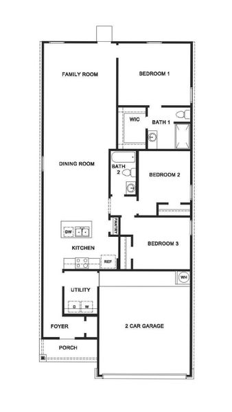 2D floor plan layout of this home in The Villages at Schwertner Ranch, Jarrell, TX (Image 2). 2D floor plan layout of this home in The Villages at Schwertner Ranch, Jarrell, TX (Image 2).