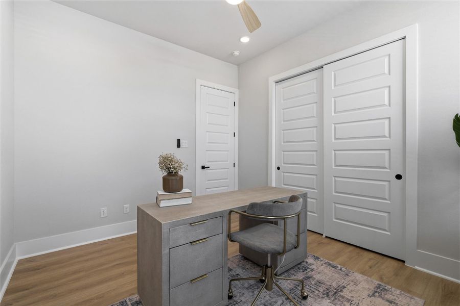 A flexible secondary bedroom ideal for a home office, guest room, or additional living space. A flexible secondary bedroom ideal for a home office, guest room, or additional living space.