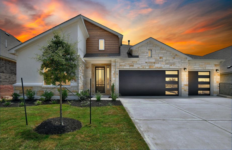 Representative exterior photo of a completed home built from the Englewood by Scott Felder Homes in Prominence, San Antonio, TX (Image 17).
