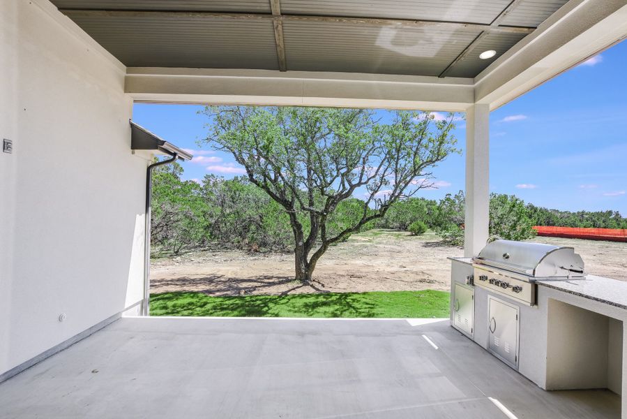 Representative exterior details of a home built from the San Simeon I by Giddens Homes in Clearwater Ranch, Liberty Hill (Image 137).