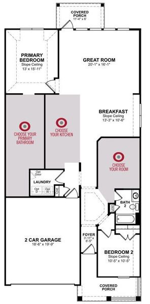 2D floor plan layout of this home in The Highlands, Porter, TX (Image 2).