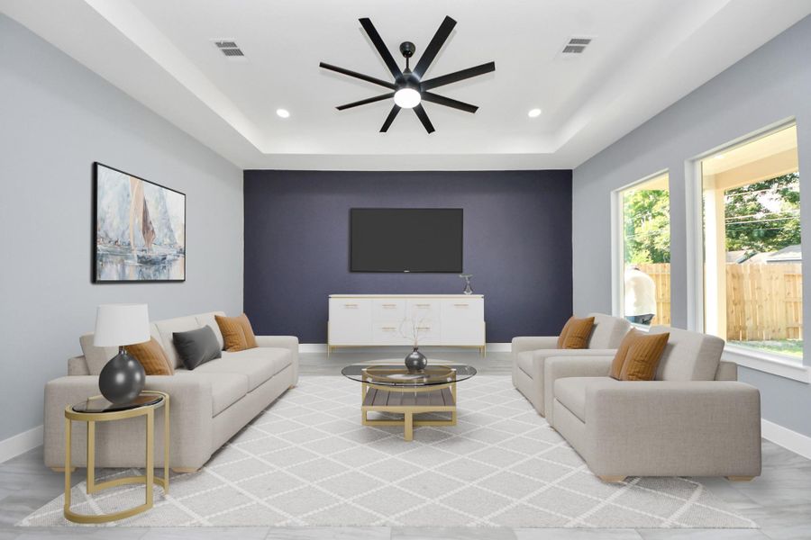 Furnished interior view inside a new home in , La Porte (Image 15).