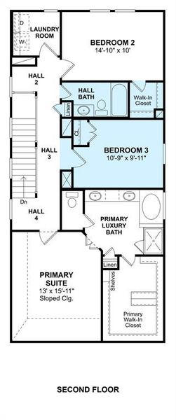 The Naples floor plan by K. Hovnanian Homes. 2nd floor shown. * Prices, plans, dimensions, features, specifications, materials, and availability or homes or communities are subject to change without notice or obligation.