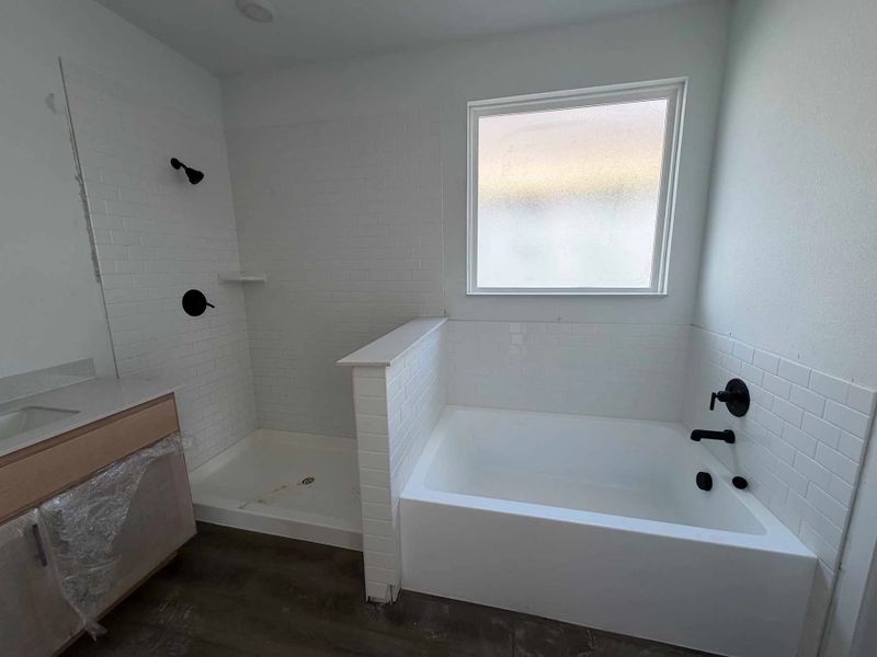 Primary Bathroom Construction Progress featuring the Foundry Collection