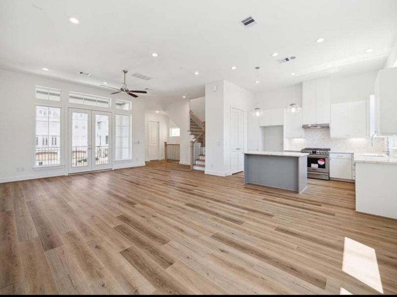 Stunning hardwood floors and open-concept layouts provide the perfect space for entertaining family and friends.Photos depict a completed Riverway Home; this home is under construction and finishes may vary.
