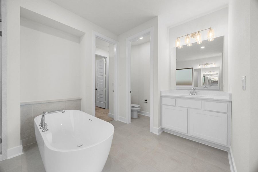 Furnished interior view inside a new home in Santa Rita Ranch - 60', Liberty Hill (Image 10). Furnished interior view inside a new home in Santa Rita Ranch - 60', Liberty Hill (Image 10).