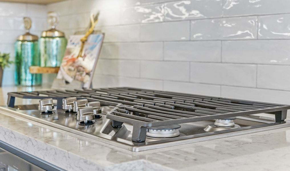 Gas cooktop in kitchen