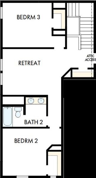 2D floor plan layout of this home in Briggs Ranch – Select Classic Series, San Antonio, TX (Image 3).