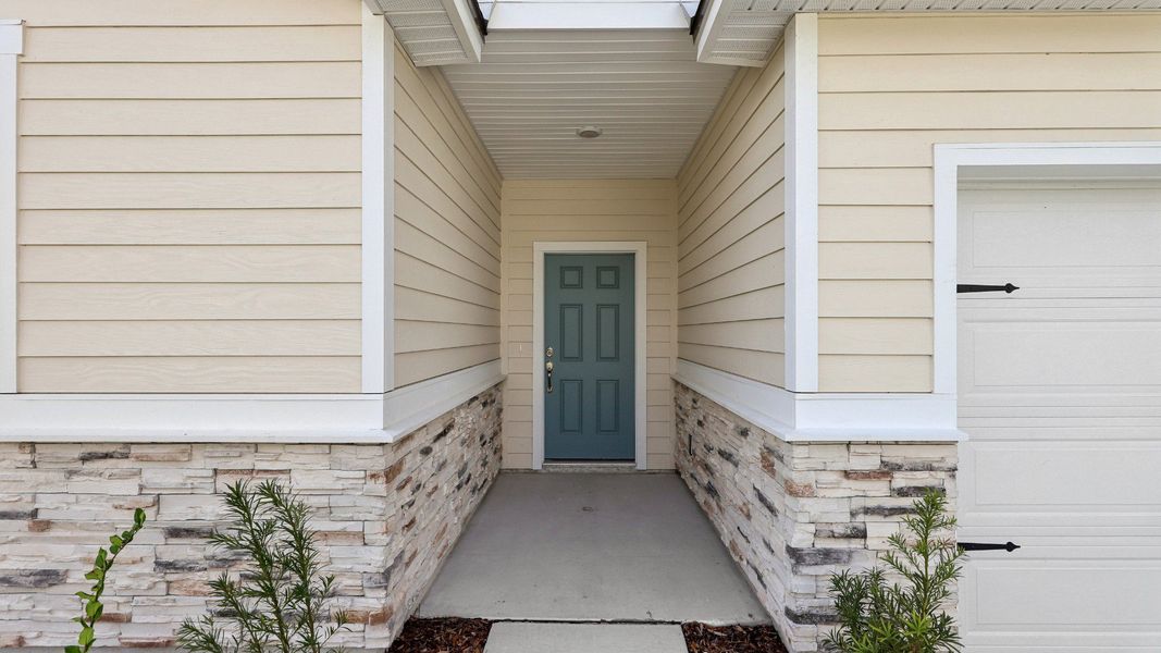 Discover modern architecture in this elegant single-family home entryway design.