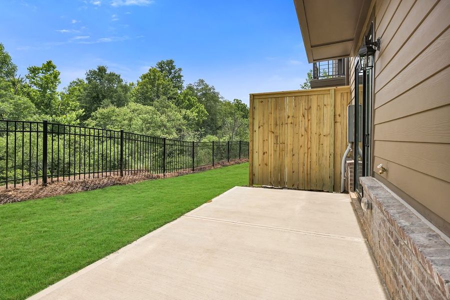 Exterior details and patio area of a home in Echo Park, Suwanee (Image 27). Exterior details and patio area of a home in Echo Park, Suwanee (Image 27).