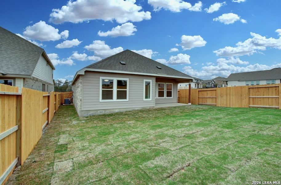 Exterior details and patio area of a home in Meyer Ranch - Enclave, New Braunfels (Image 17).