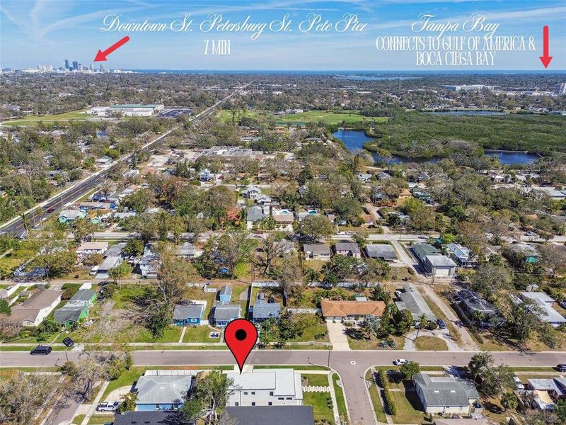 Aerial View - East - Downtown St Pete & St Pete Pier - 7 min away - Tampa Bay