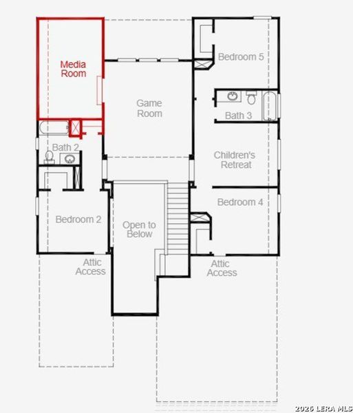 2D floor plan layout of this home in Veramendi, New Braunfels, TX (Image 3).
